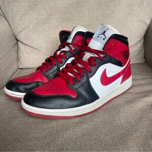 Jordan Men's Red, Black, and White Sneakers